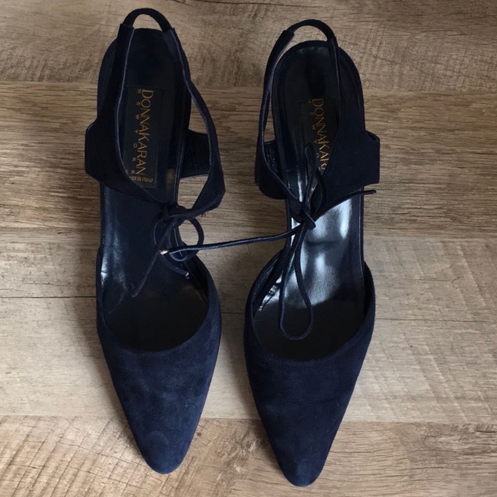 Vintage Donna Karan suede heels.